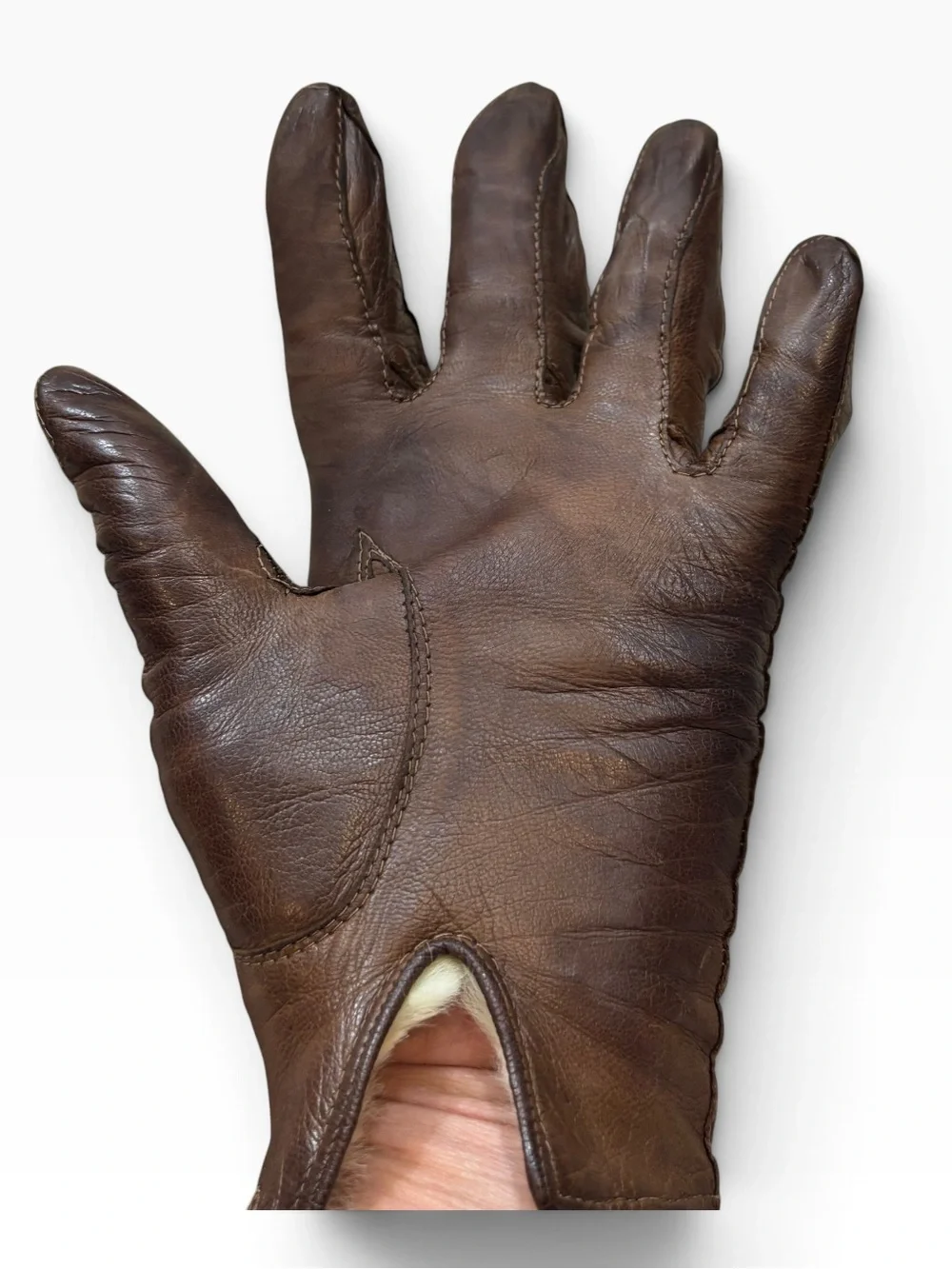 Ladies Vintage Genuine Leather Driving Gloves Size Small